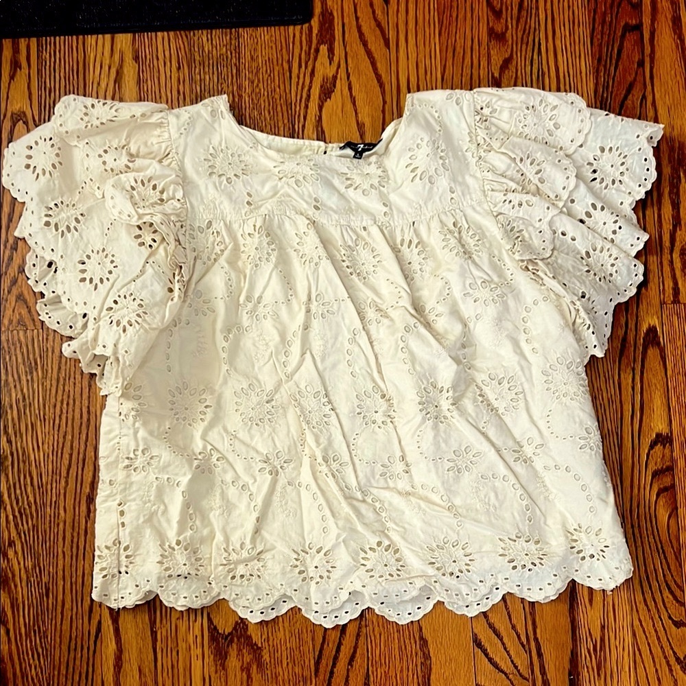 7 for All Mankind Eyelet Lace Women's Top